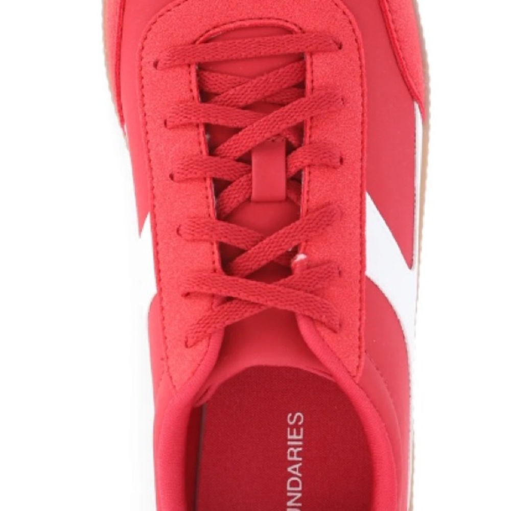 No Boundaries Red and White Athletic Sneakers - Picture 2 of 6